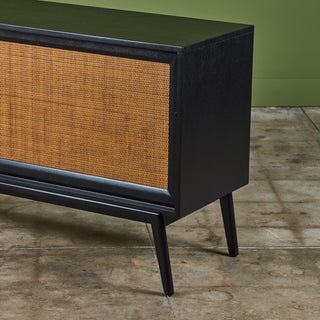 Paul McCobb Style Credenza with Cane Door Fronts