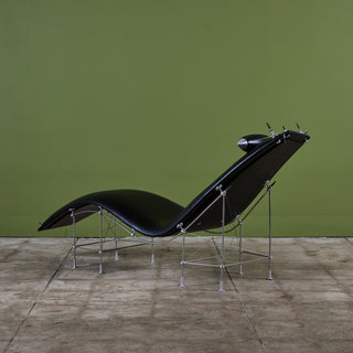 Peter Prasil Leather Chaise Lounge Chair