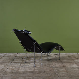 Peter Prasil Leather Chaise Lounge Chair