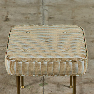 Upholstered Ottoman with Brass Legs