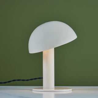 Enameled Mushroom Shade Table Lamp