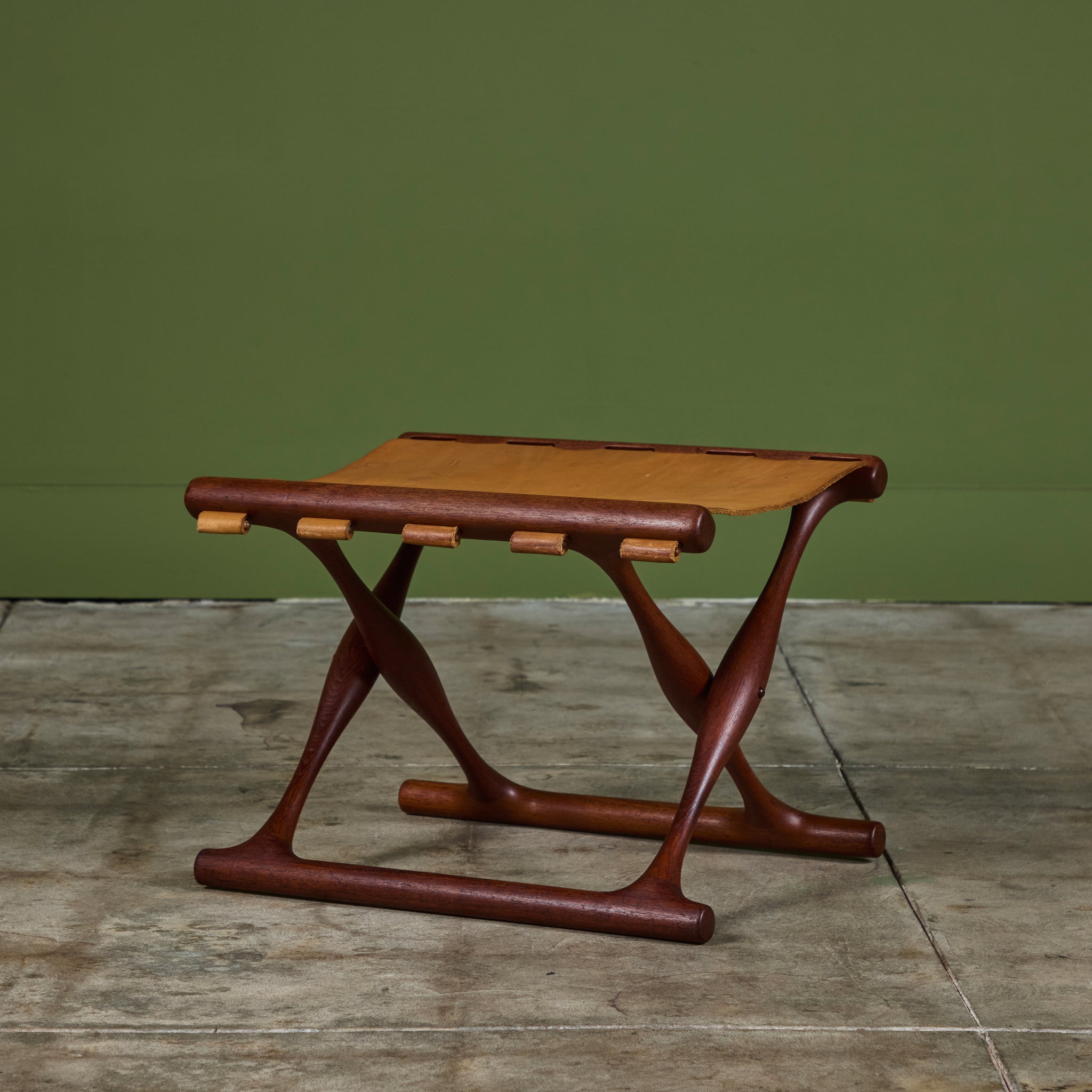 Poul Hundevad “Guldhoj” Teak Folding Stool for Vamdrup Stolefabrik