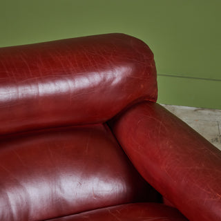 Poltrona Frau Red Leather Lounge Chair