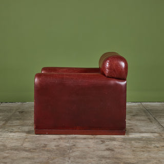 Poltrona Frau Red Leather Lounge Chair