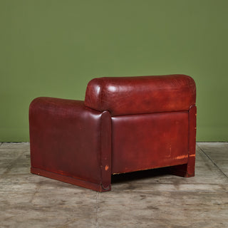 Poltrona Frau Red Leather Lounge Chair