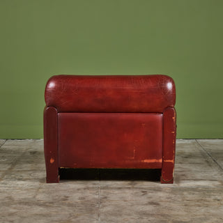 Poltrona Frau Red Leather Lounge Chair