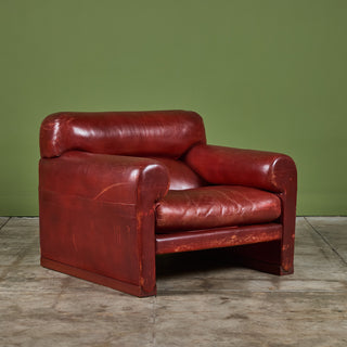 Poltrona Frau Red Leather Lounge Chair