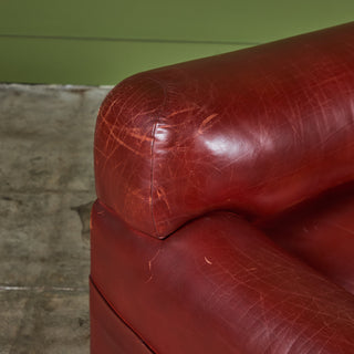 Poltrona Frau Red Leather Lounge Chair