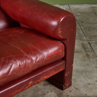 Poltrona Frau Red Leather Lounge Chair