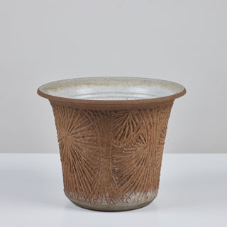 Robert Maxwell Incised Studio Pottery Planter with Flared Lip