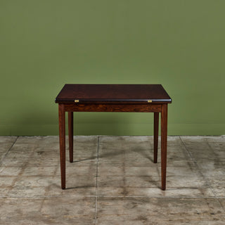 Danish Rosewood and Leather Top Game Table