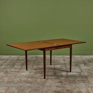 Danish Rosewood and Leather Top Game Table