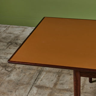 Danish Rosewood and Leather Top Game Table