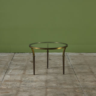 Round Brass Side Table in the Style of Maison Jansen