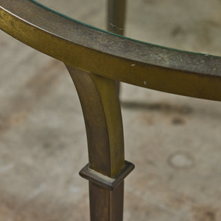 Round Brass Side Table in the Style of Maison Jansen