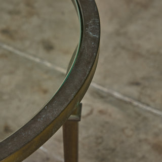 Round Brass Side Table in the Style of Maison Jansen