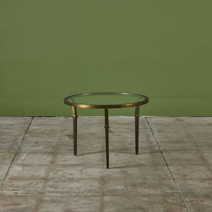 Round Brass Side Table in the Style of Maison Jansen