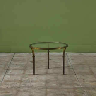 Round Brass Side Table in the Style of Maison Jansen