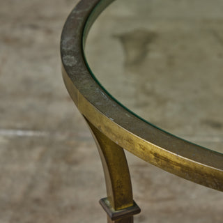 Round Brass Side Table in the Style of Maison Jansen