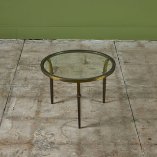 Round Brass Side Table in the Style of Maison Jansen