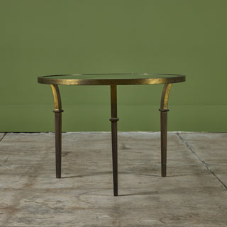 Round Brass Side Table in the Style of Maison Jansen