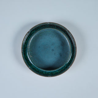 Glazed Stoneware Ashtray with Crushed Glass Rim