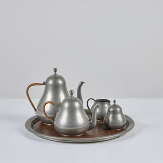 Meeuws & Zoon Den Haag Pewter Five Piece Coffee and Tea Service Set