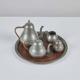 Meeuws & Zoon Den Haag Pewter Five Piece Coffee and Tea Service Set