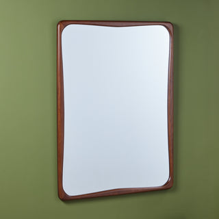 Sculptural Walnut Wall Mirror