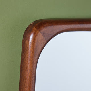 Sculptural Walnut Wall Mirror