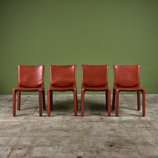 Set of Four Mario Bellini Cab Side Chairs for Cassina