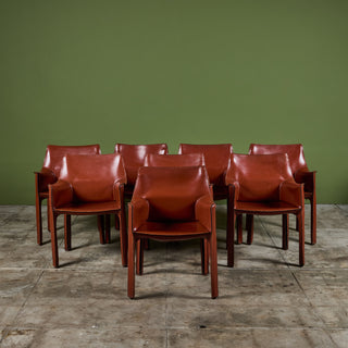 Set of Ten Mario Bellini Cab Armchairs for Cassina