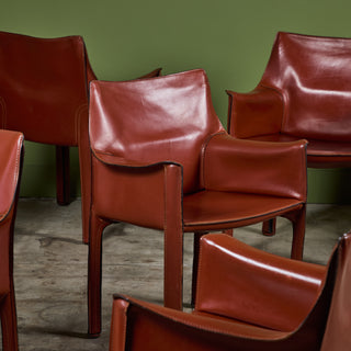 ON HOLD ** Set of Ten Mario Bellini Cab Armchairs for Cassina