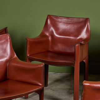 ON HOLD ** Set of Ten Mario Bellini Cab Armchairs for Cassina