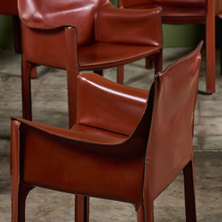 ON HOLD ** Set of Ten Mario Bellini Cab Armchairs for Cassina