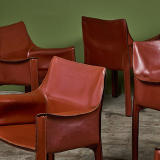 ON HOLD ** Set of Ten Mario Bellini Cab Armchairs for Cassina