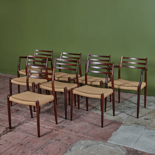 Set of Eight Model 78 Rosewood Dining Chairs by N.O. Møller