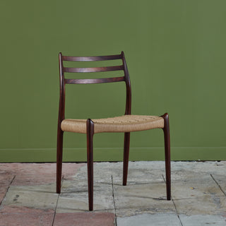 Set of Eight Model 78 Rosewood Dining Chairs by N.O. Møller