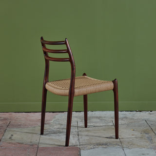 Set of Eight Model 78 Rosewood Dining Chairs by N.O. Møller