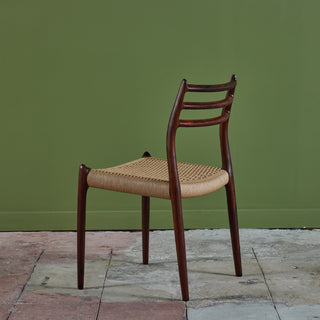 Set of Eight Model 78 Rosewood Dining Chairs by N.O. Møller