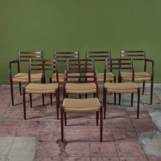 Set of Eight Model 78 Rosewood Dining Chairs by N.O. Møller