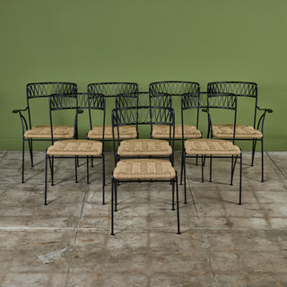 ON HOLD ** Set of Eight Maurizio Tempestini "Ribbon" Patio Chairs for Salterini