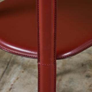 Set of Six DWR Allegro Red Leather Dining Chairs