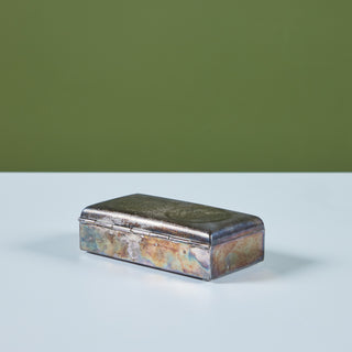 Lidded Silver-Plated Cigarette Box