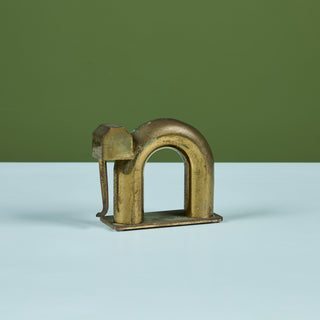 Single Brass Elephant Bookend by Walter von Nessen for Chase USA