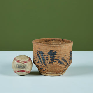 Stoneware Table Planter with Black Glaze