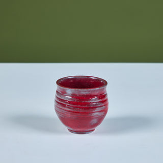 Laura Andreson Style Red Ceramic Vessel