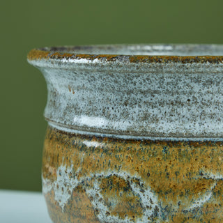 Glazed Stoneware Table Planter with Water Catch