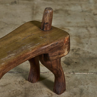 Stephen Huneck Carved Wooden Dog Footstool