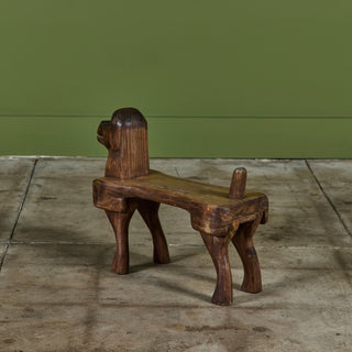 Stephen Huneck Carved Wooden Dog Footstool